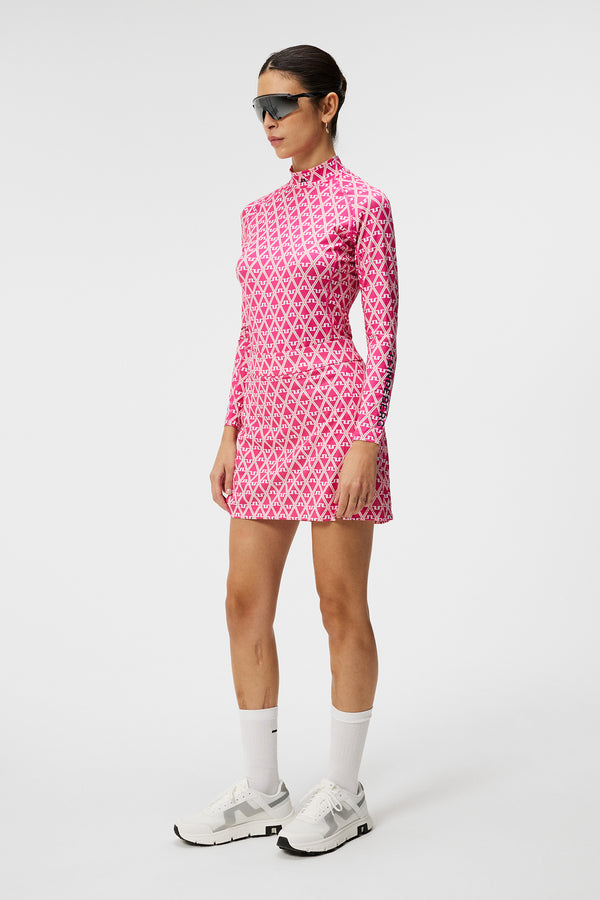 Amelie Mid Print Skirt / Geo Fuchsia Purple