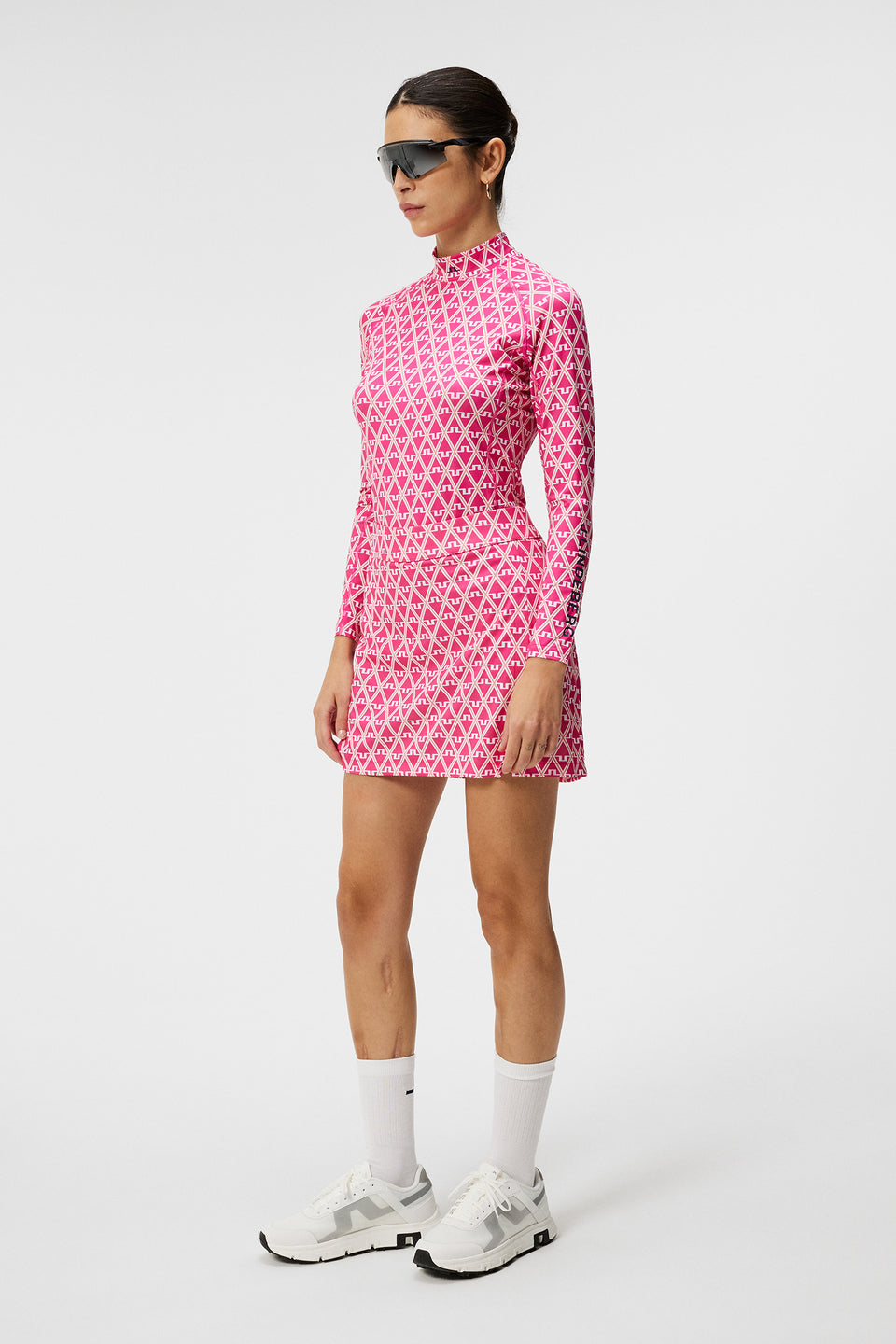 Amelie Mid Print Skirt / Geo Fuchsia Purple