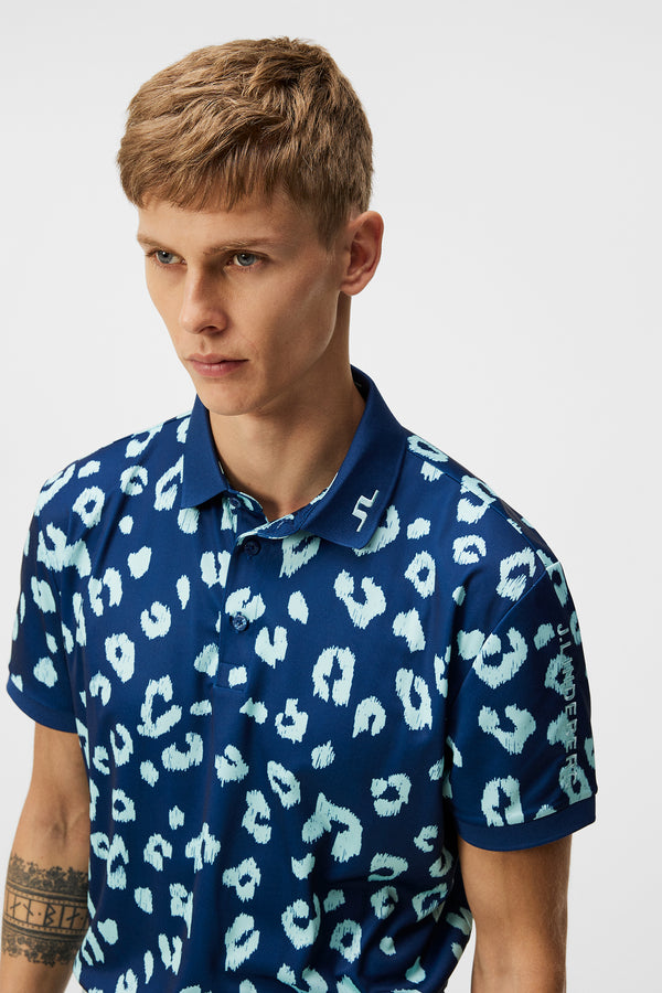 Tour Tech Reg Fit Print Polo / Savanna Estate Blue