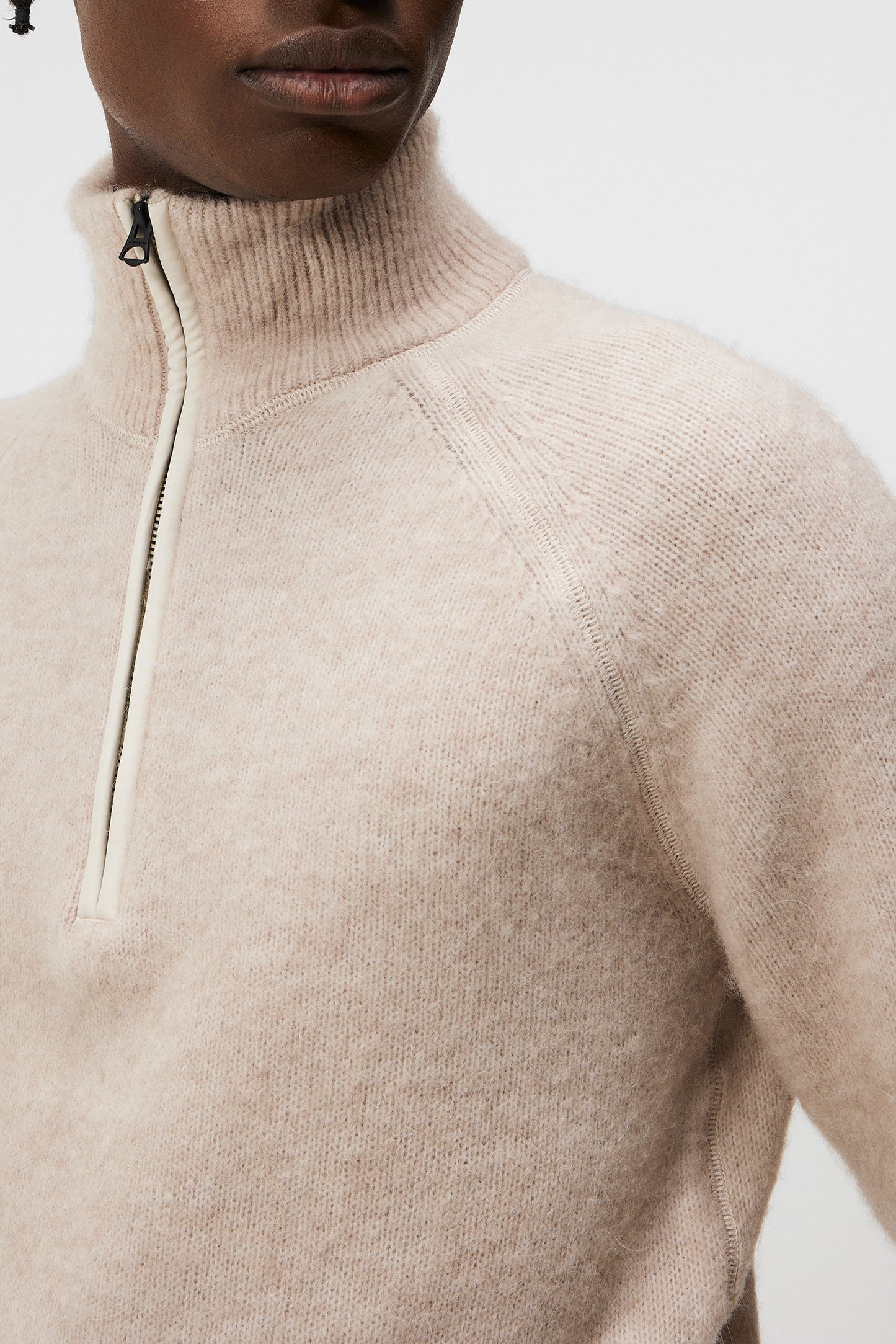 Wilton Half Zip Sweater / Oyster Gray