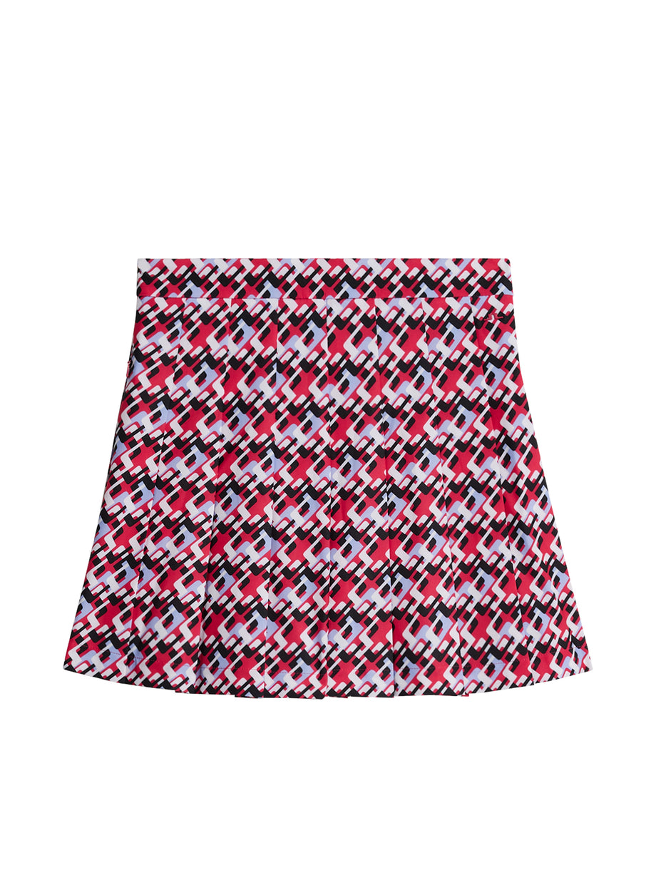 Adina Print Skirt / JL Micro Bridge Rose Red