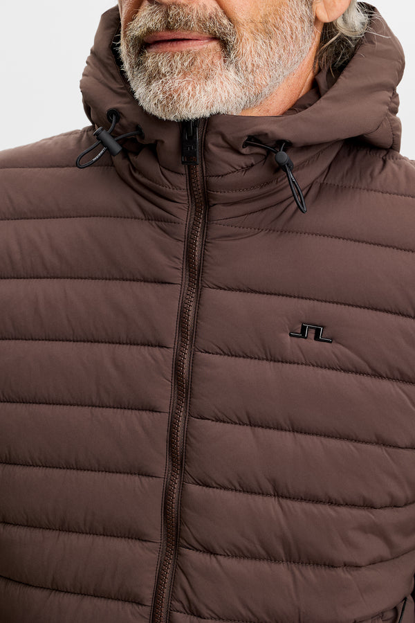 Thaden Knit Hood Hybrid Jacket / Seal Brown