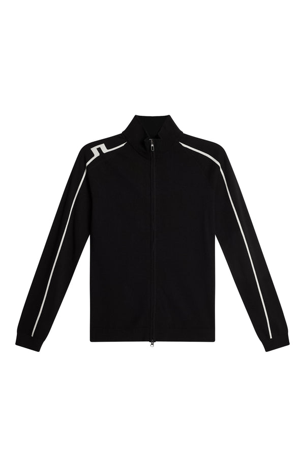 Aubree Knitted Zip Sweater / Black