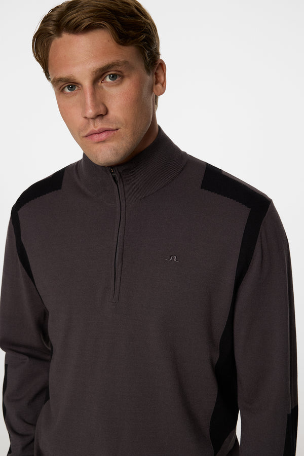 Kendrick Knitted Zip Sweater / Asphalt