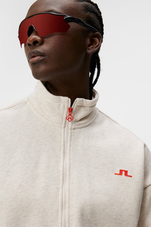 Lucia Zip Mock Neck / Beige Melange