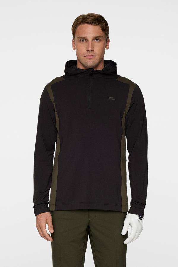 Lukas Quarter Zip Hood / Black