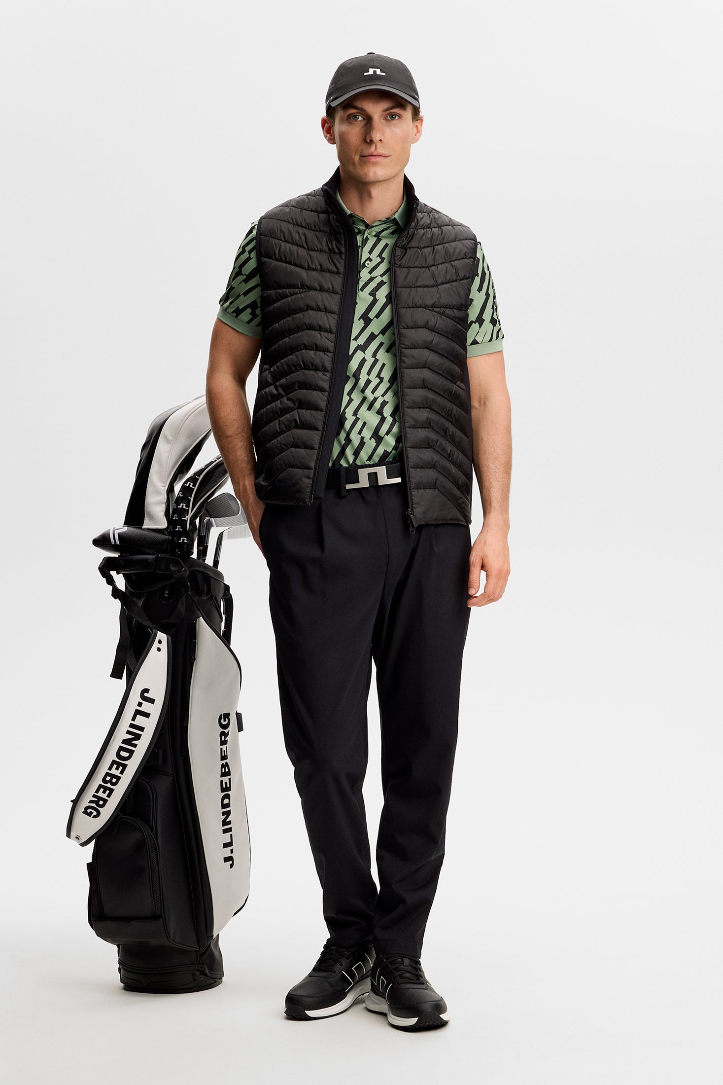 Tour Tech Print Polo / Oak Green M | J.Lindeberg Official