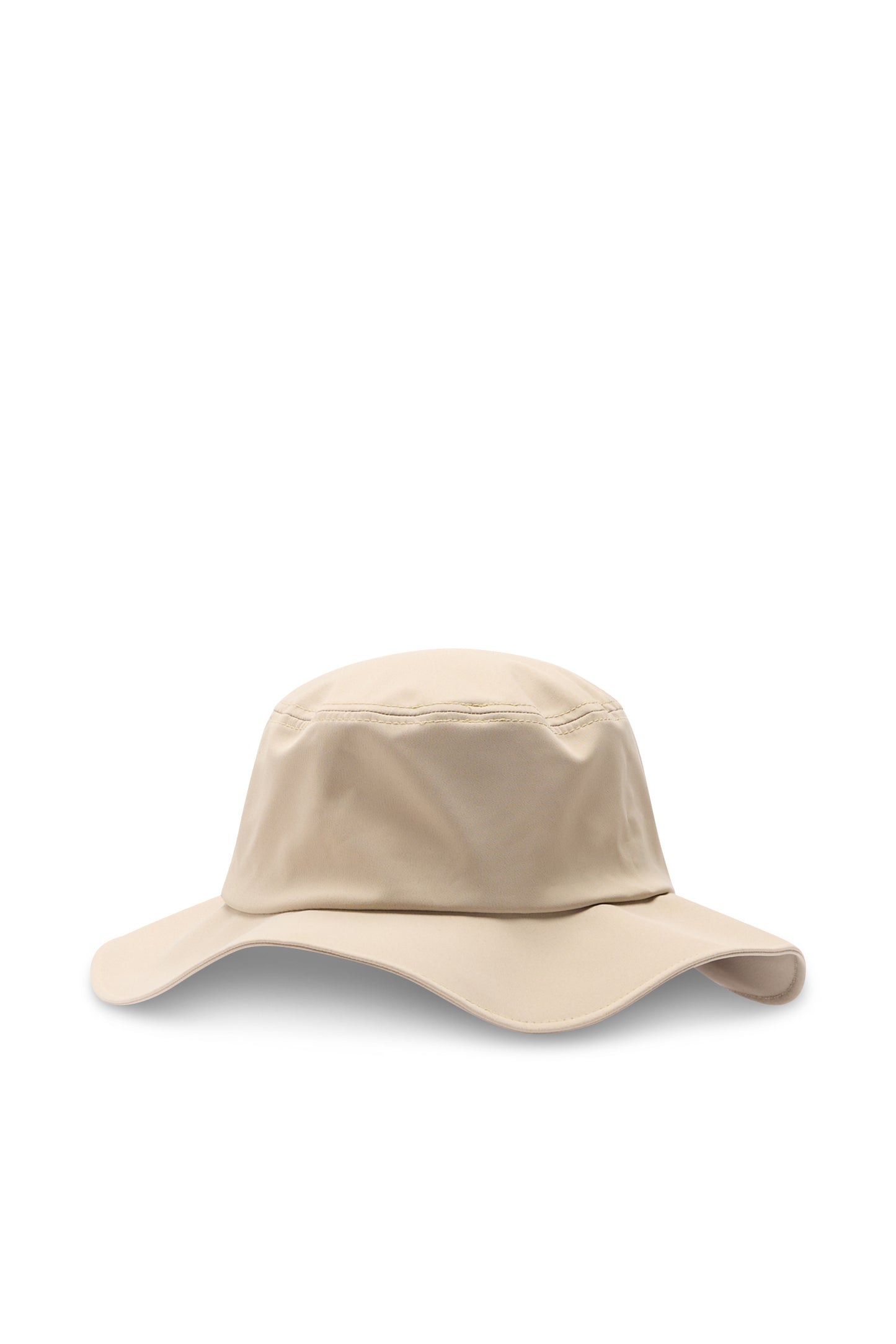Sett bakfra: Tour Flexfit Bucket i fargen Moonbeam med strukturert brem og ton-i-ton-sømmer.