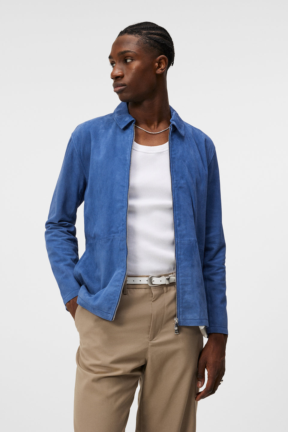 Jonah WR Suede Overshirt / Bijou Blue
