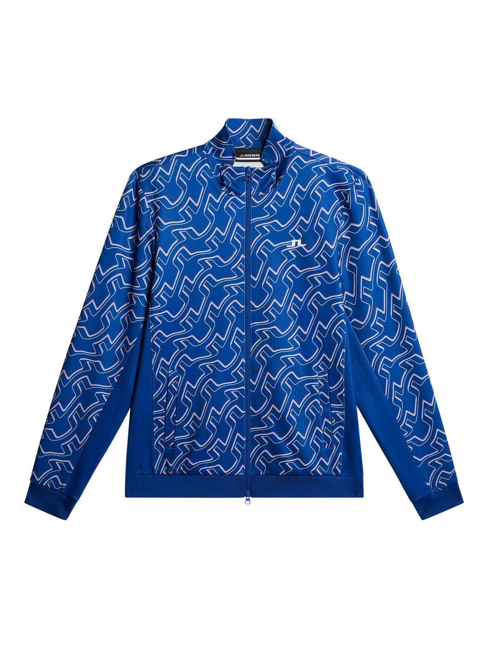 Callum Print Zip Jacket / Outline Bridge Wave Blue