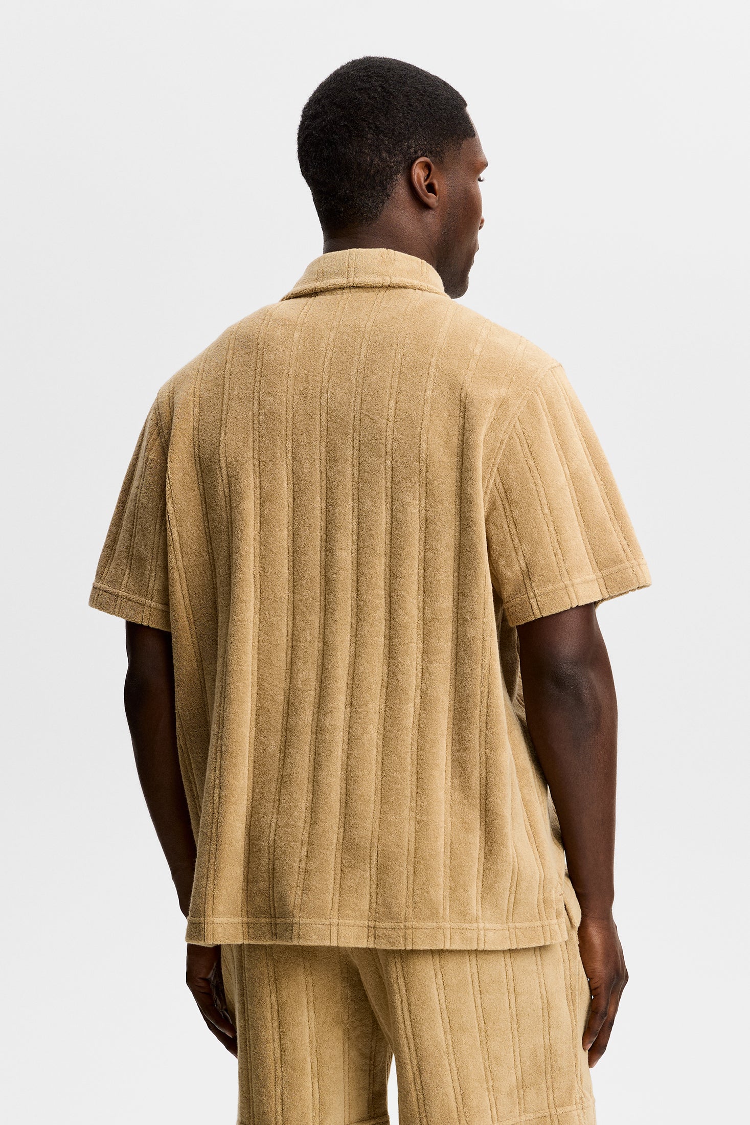 Ted Stripe Terry Shirt / Kelp | J.Lindeberg Official