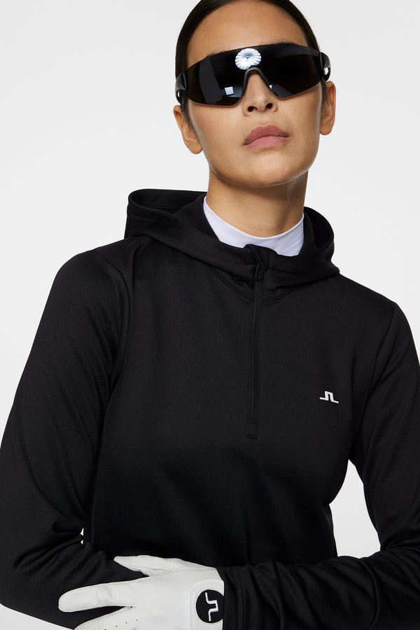 W Aerial Quarter Zip Hood / Black
