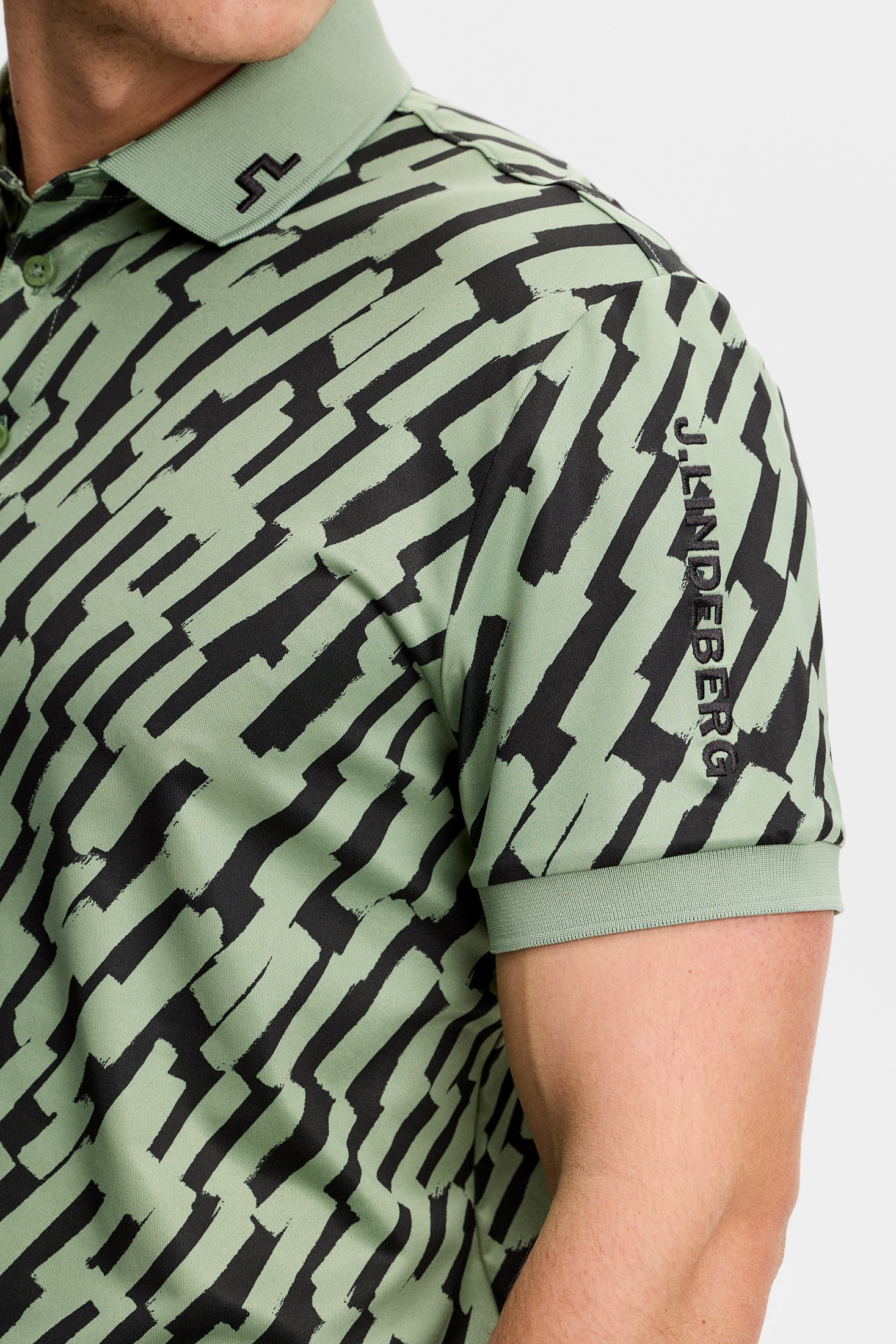 Tour Tech Print Polo / Oak Green M – J.Lindeberg EU