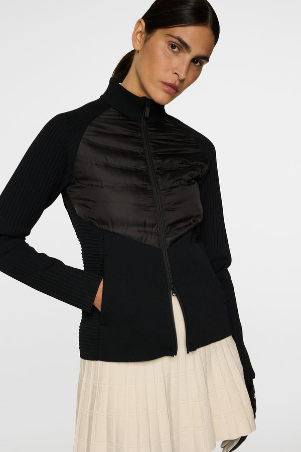 Wendy Tech Knit Zip Sweater / Black
