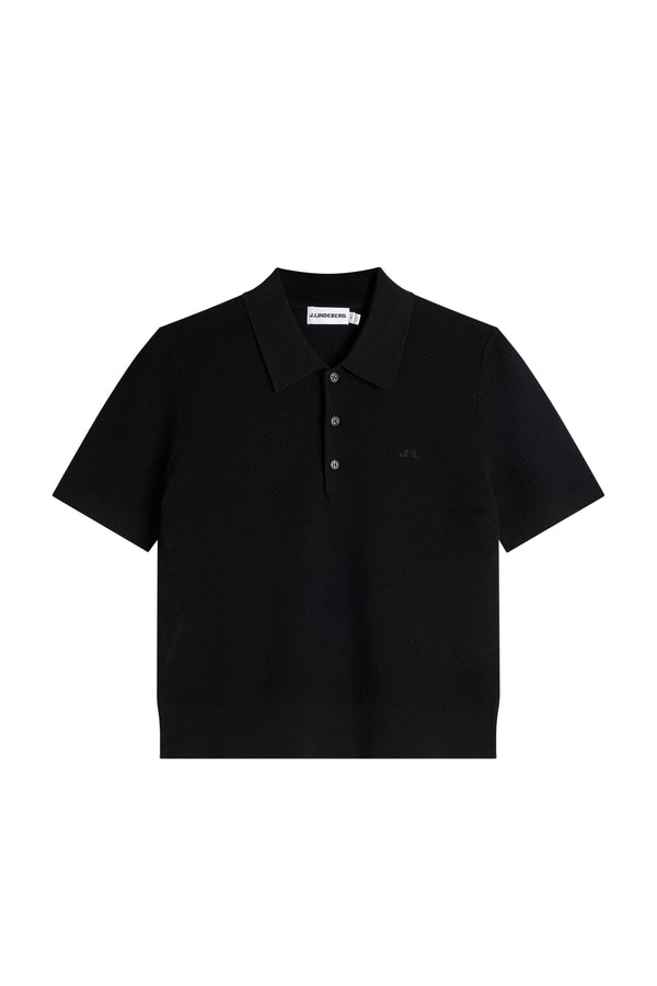 Blake Structure Knit Polo / Black