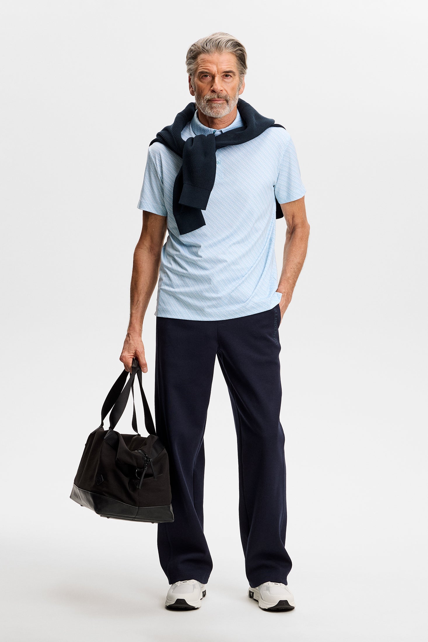 Tod Print Polo / Flight Bridge Forget White S – J.Lindeberg