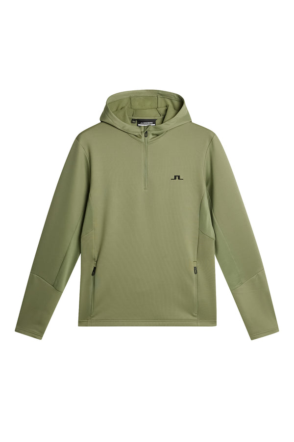 Aerial Quarter Zip Hood / Oil Green