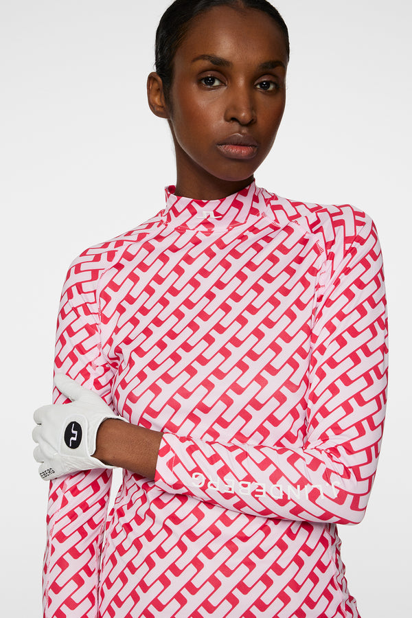 Ella Print Compression Top / Tour Geo Pink M