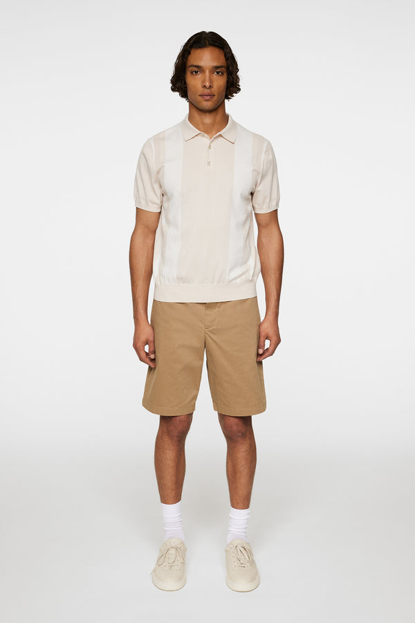 Reymond Stripe Knit Polo / Moonbeam