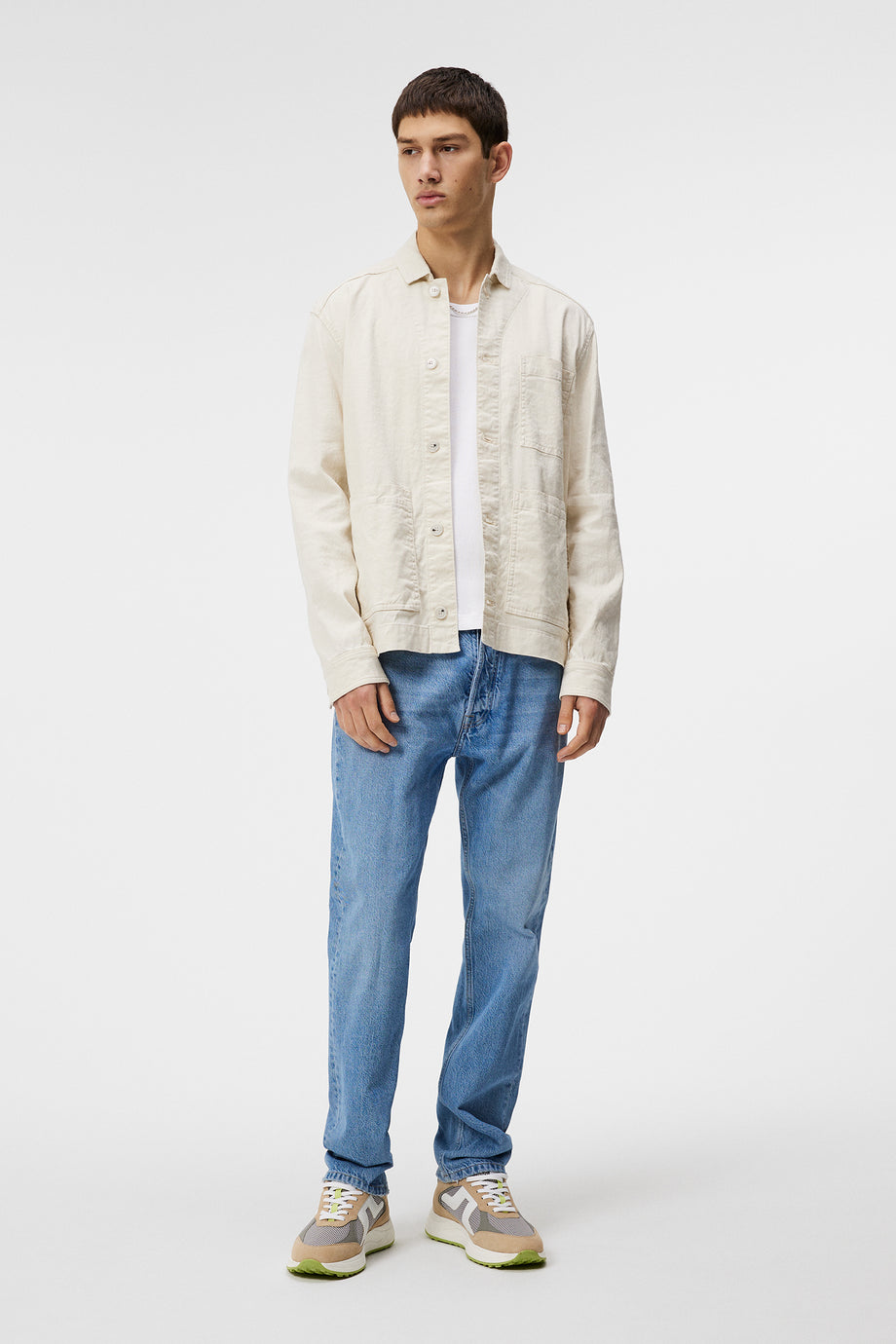 Errol Linen workwear overshirt / Moonbeam