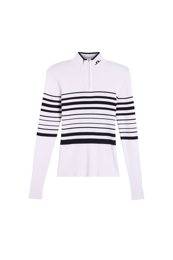 Cheryl Knitted Zip Sweater / White
