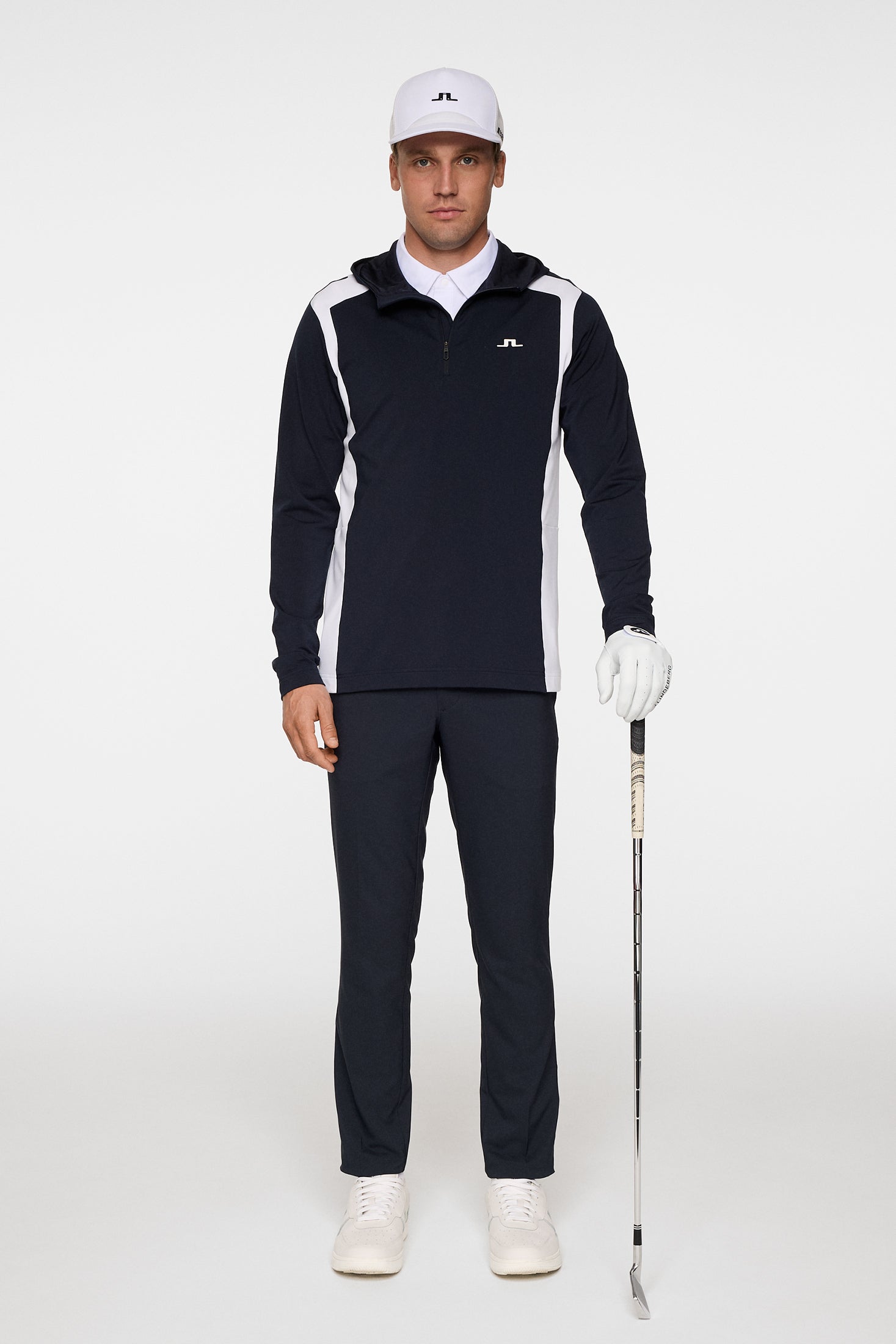 Lukas Quarter Zip Hood / JL Navy | J.Lindeberg Official