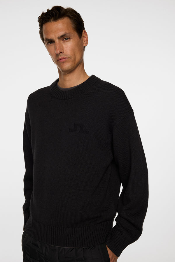Eddy Cotton Wool Crew Neck / Black