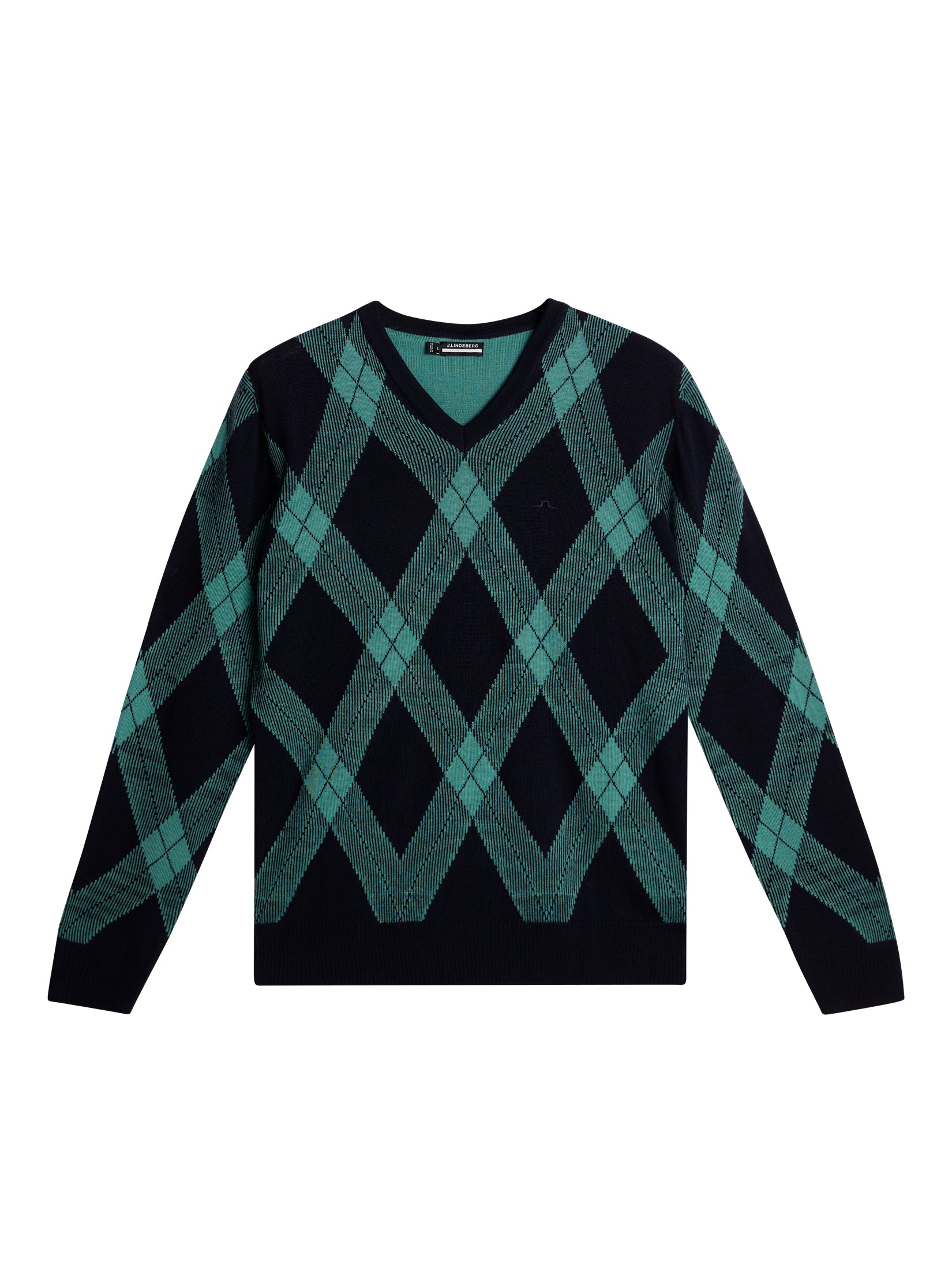 Billy V Neck Knit / Glenmuir Tartan Teal L – J.Lindeberg