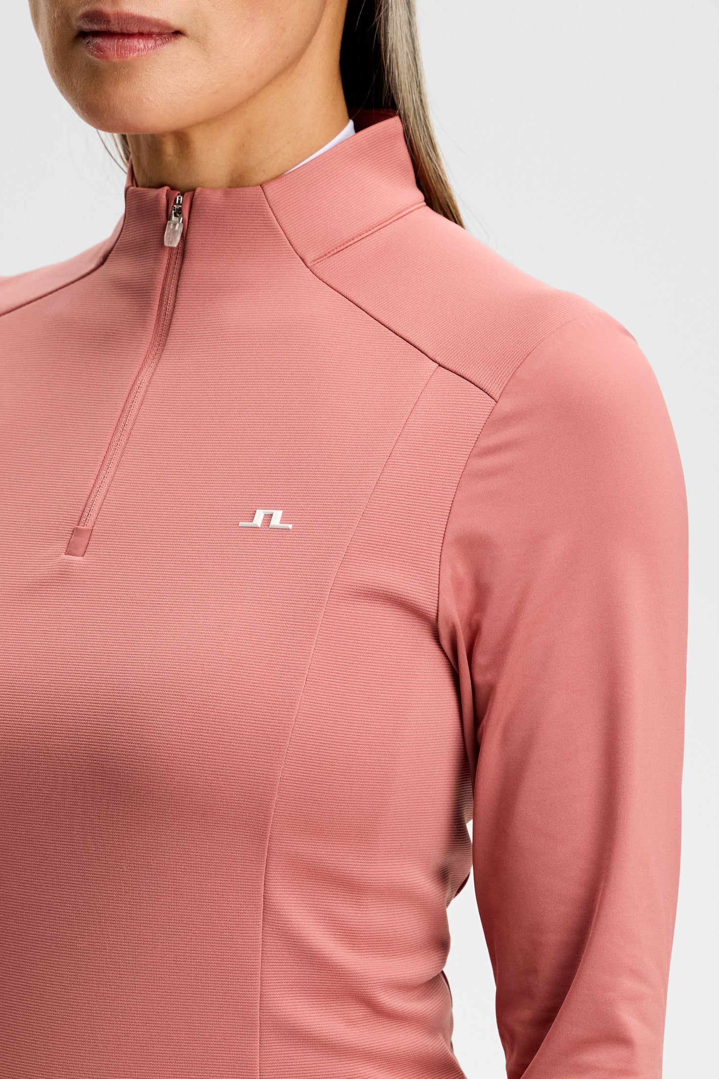 Cindy Quarter Zip Mid Layer / Withered Rose | J.Lindeberg Official