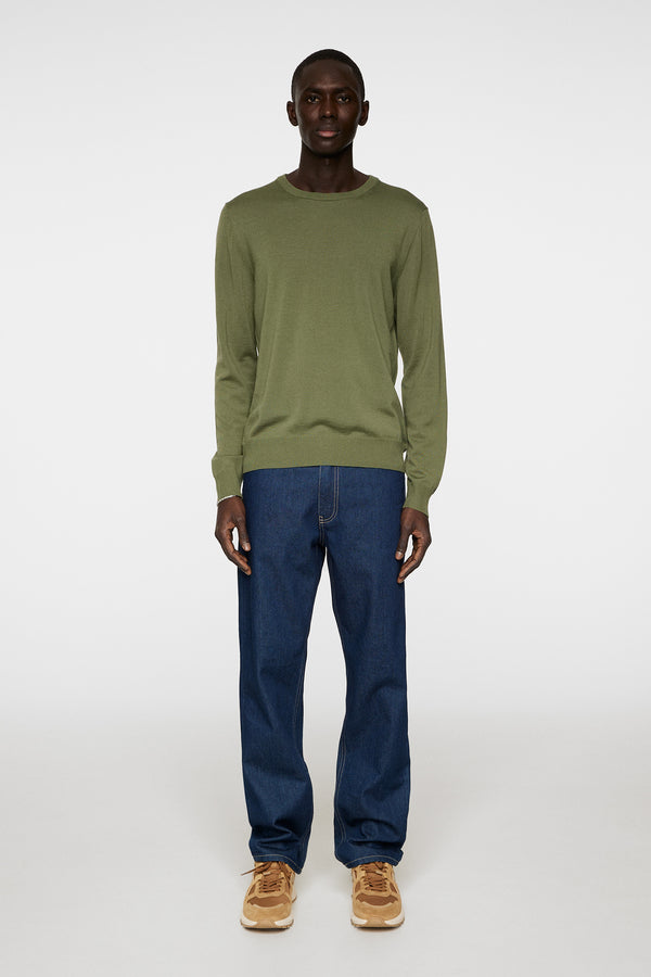 Keane Light Merino Crew Neck / Olivine