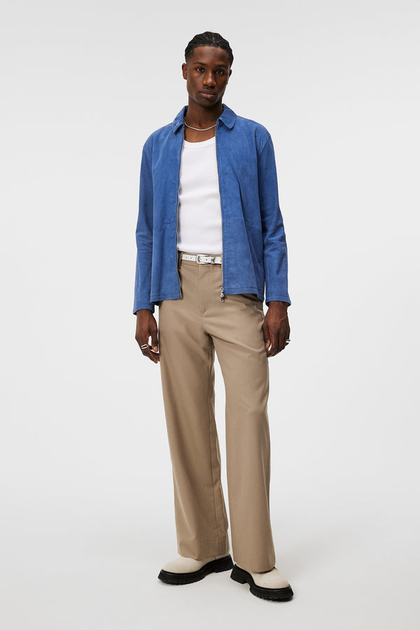 Jonah WR Suede Overshirt / Bijou Blue