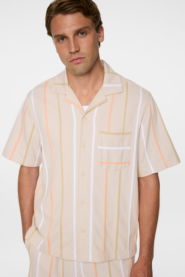 Theron Stripe Resort Shirt / Moonbeam