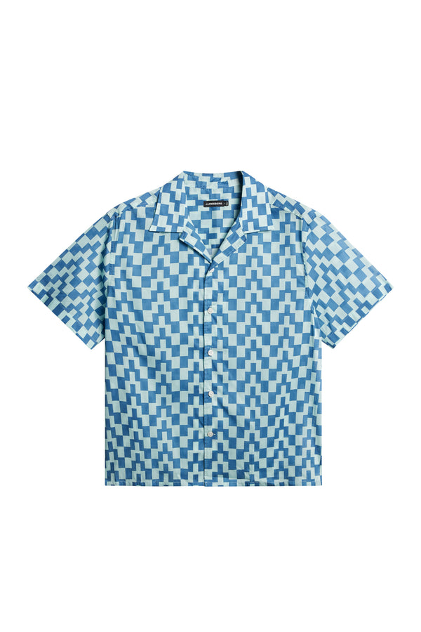 Donso Cotton Printed Shirt / Bridge Stack Blue M