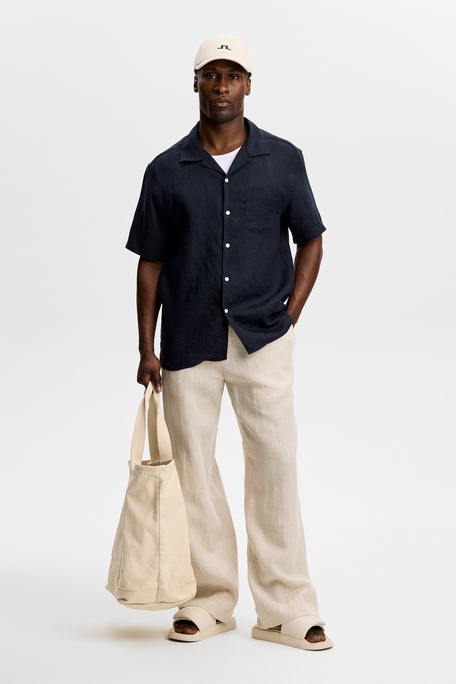Elio Linen Shirt / JL Navy | J.Lindeberg Official