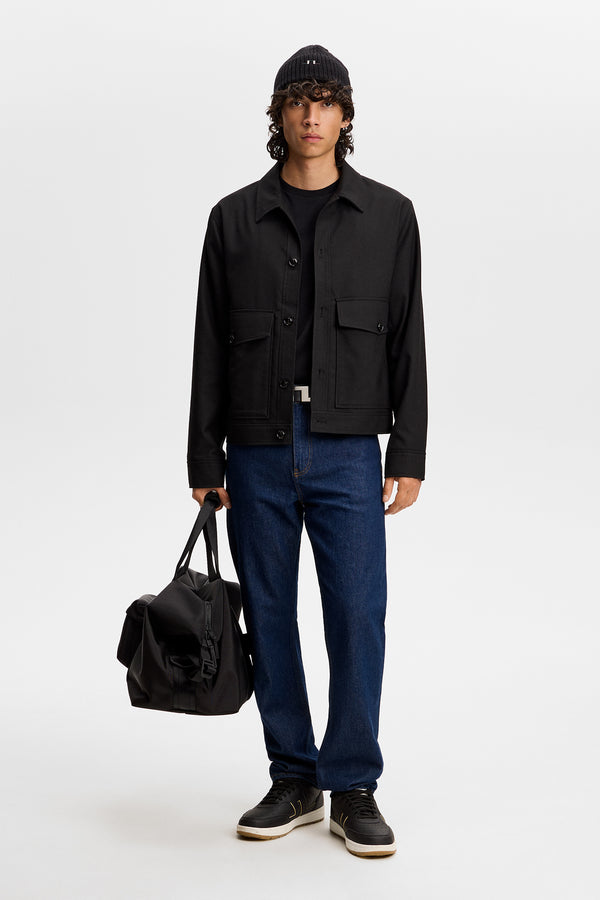 Jevin Brushed Twill Jacket / Black