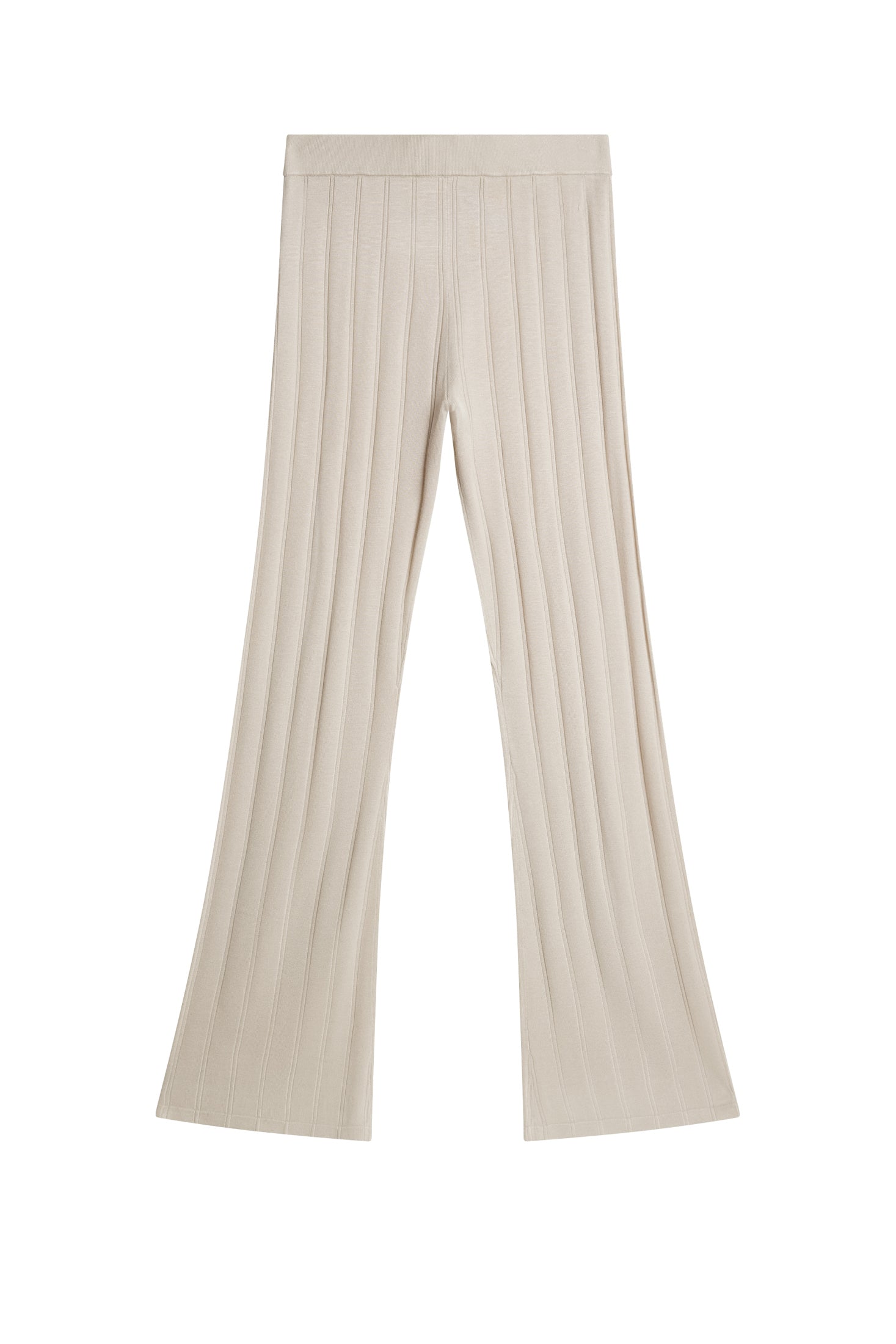 Vera Wide Rib Knit Pants / Moonbeam | J.Lindeberg Official
