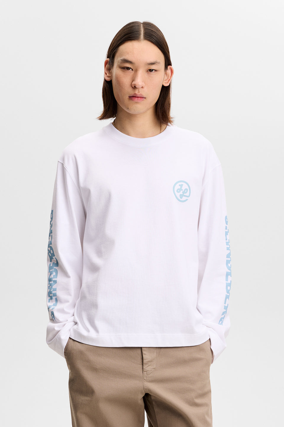 Walsh LS Print T-shirt / White