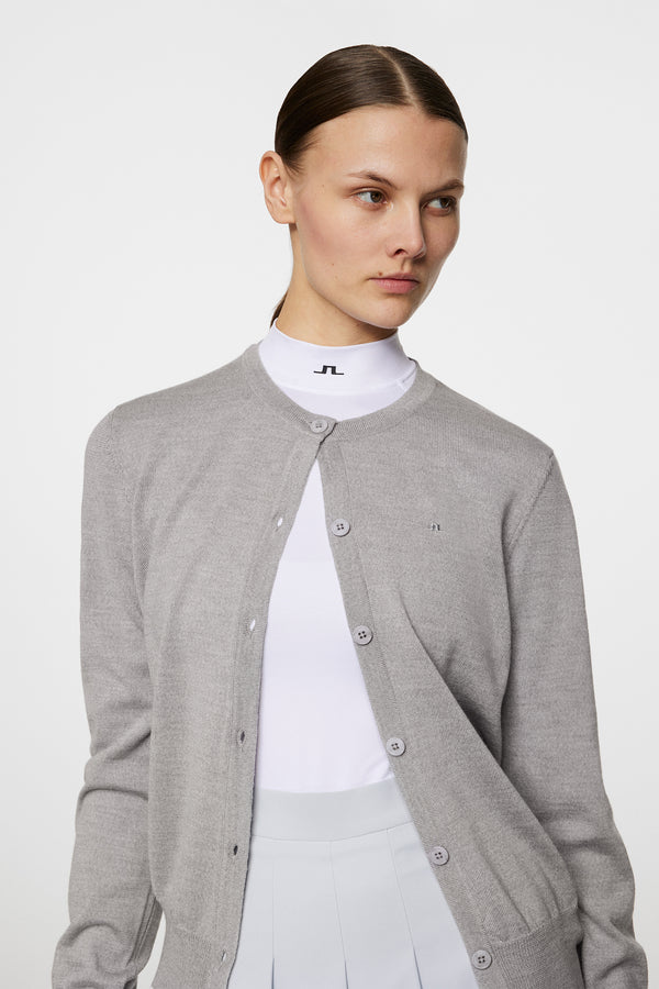Joanna Knitted Cardigan / Light Grey Melange