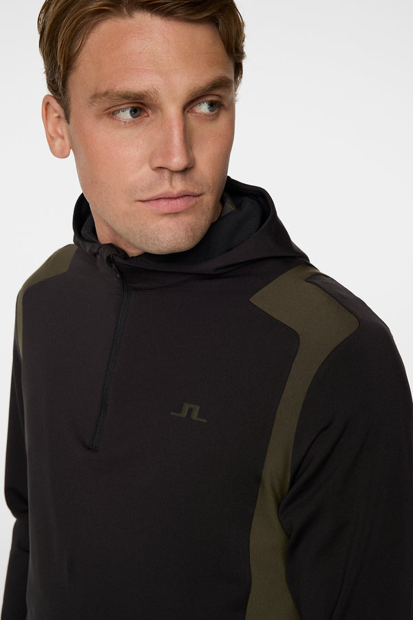 Lukas Quarter Zip Hood / Black