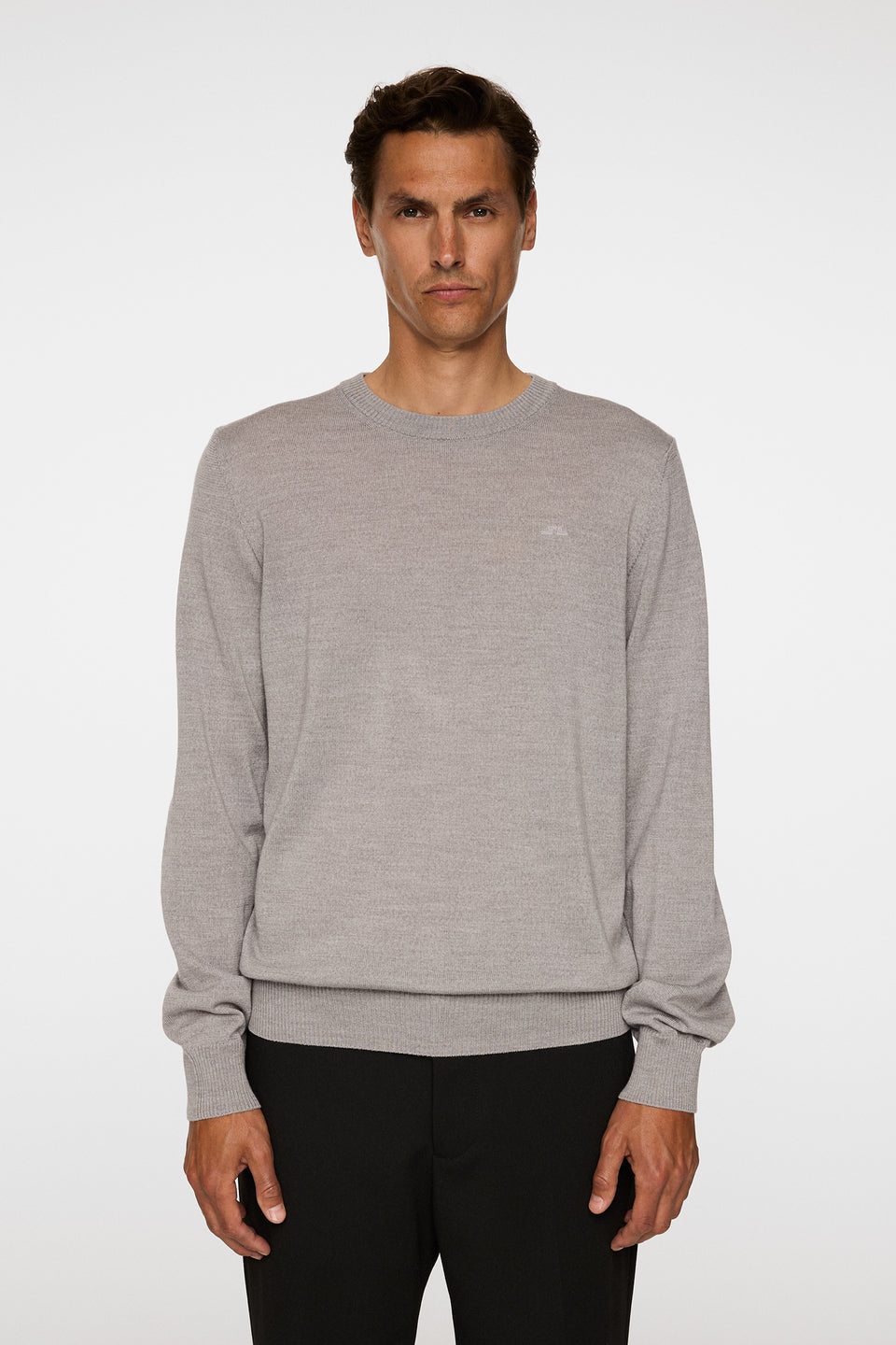 Keane Merino Crew Neck / Light Grey Melange