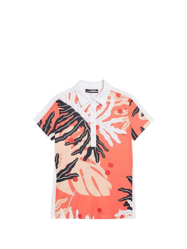 Jada Print Polo / Paradise Monstera Coral