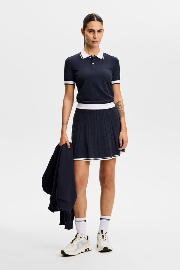Polly Pointelle Polo / JL Navy