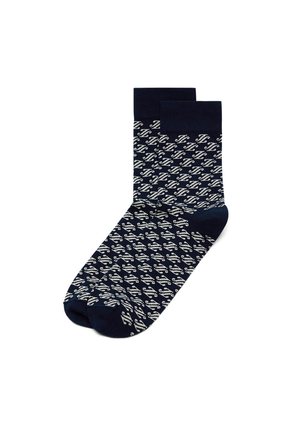 Haugton Argyle Sock / Cardi Jacquard S - JL Navy