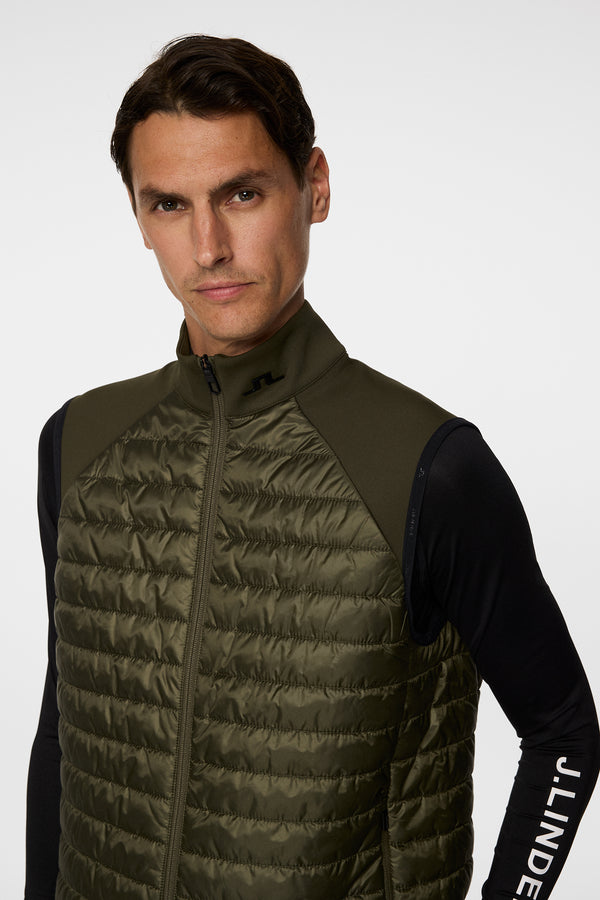 Hayden Quilt Hybrid Vest / Forest Green