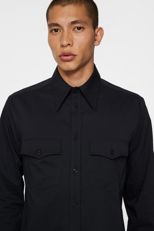 Manero Super Slim Shirt / Washed Black