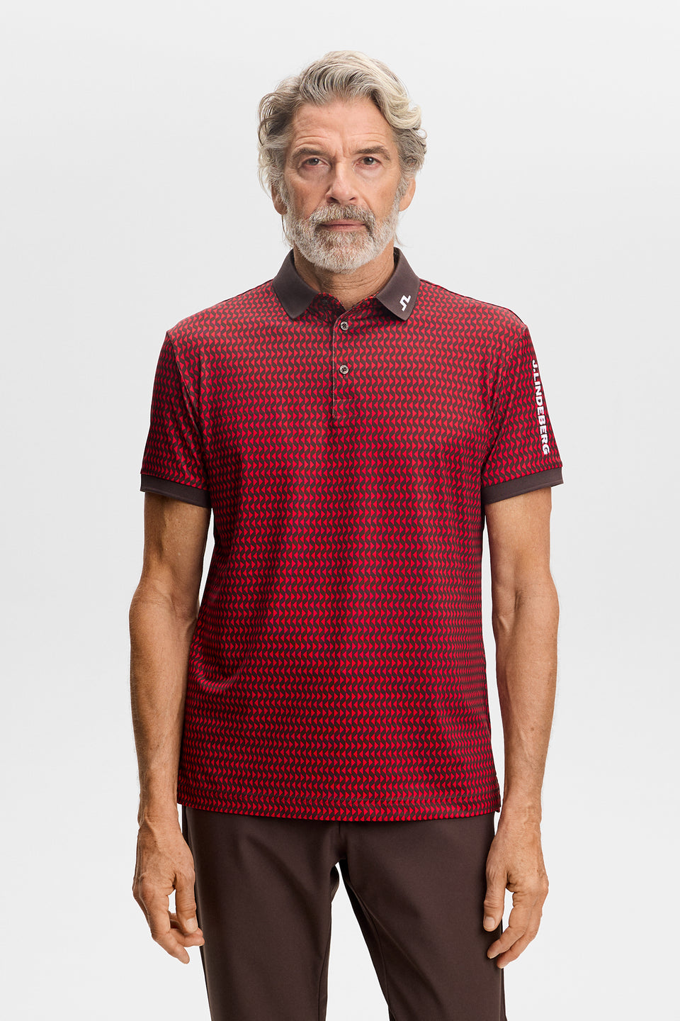 Tour Tech Print Polo / Diamond Seal Red S