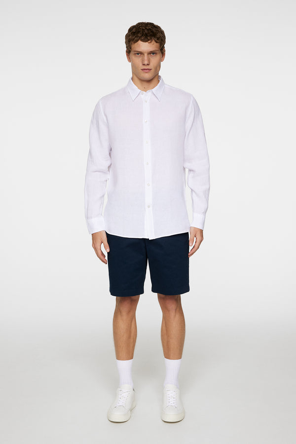Reg LS Clean Linen Shirt / White