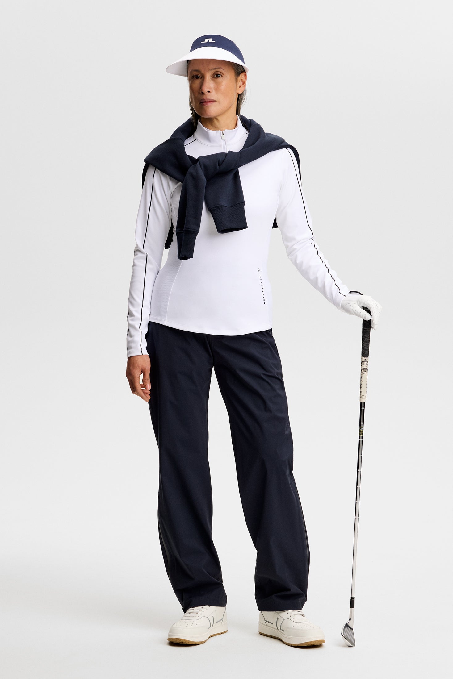 Adiola Quarter Zip Mid Layer / White | J.Lindeberg Official
