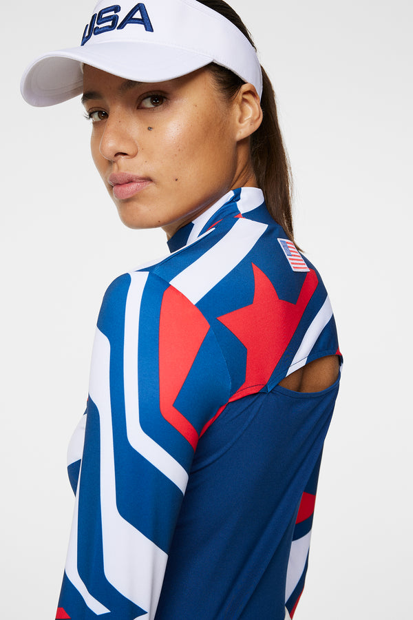 Sylvie Compression Top / US Golf Red