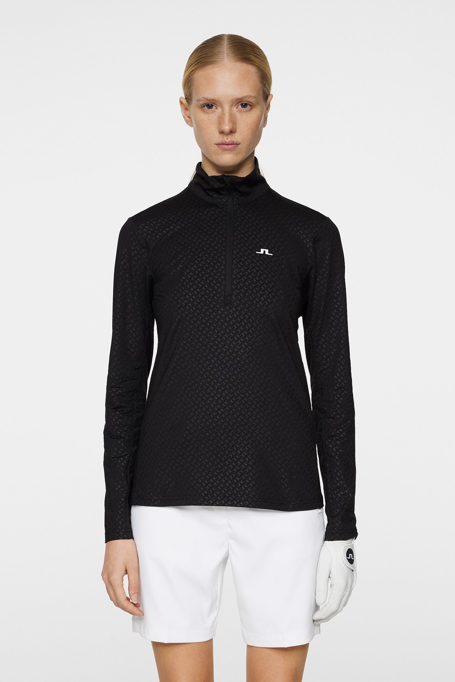 Lauryn Quarter Zip Mid Layer / Black | J.Lindeberg Official